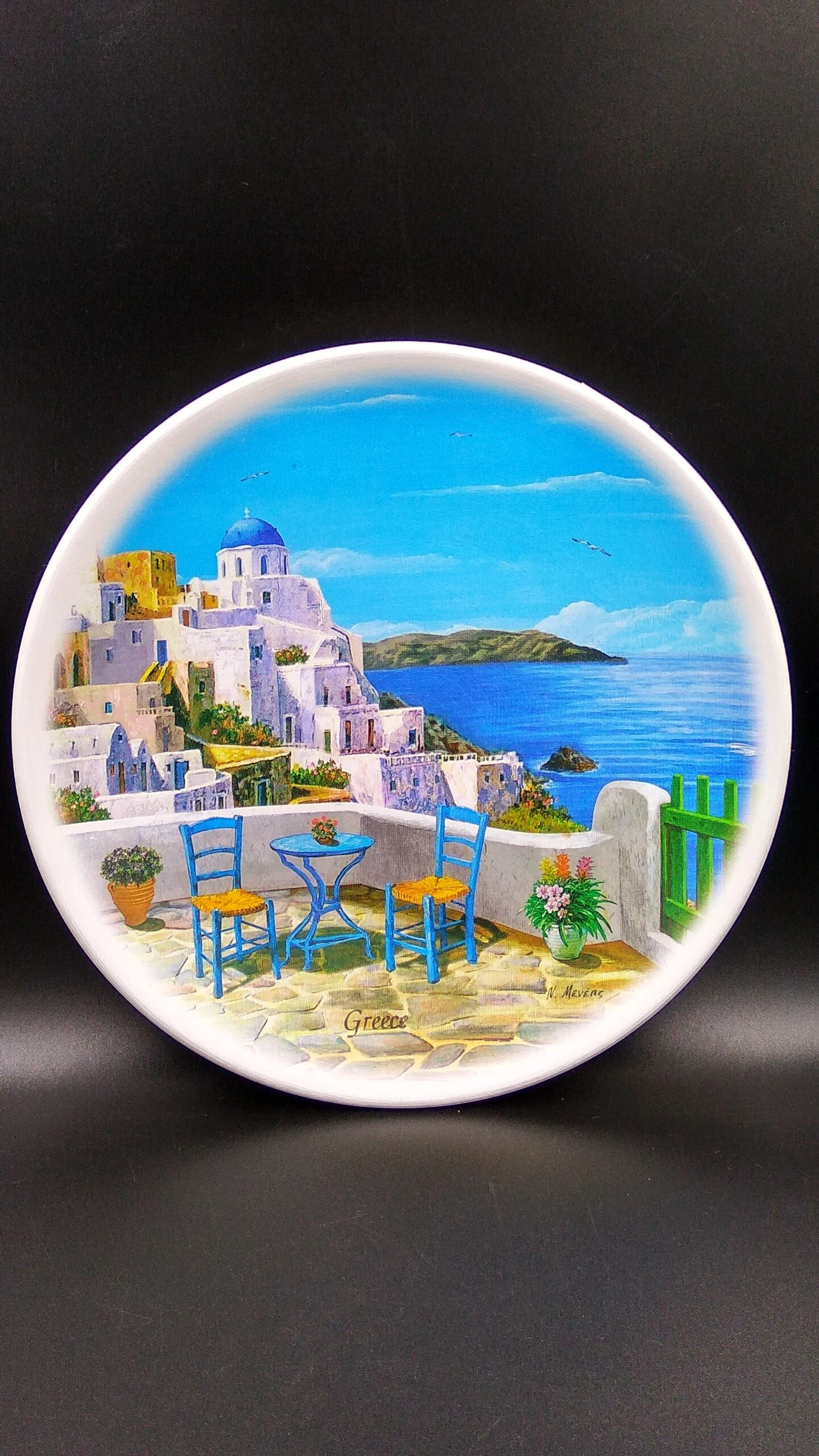 Plate Greek Islands - Greek Art Souvenirs Vamvoukakis